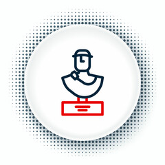 Line Ancient bust sculpture icon isolated on white background. Colorful outline concept. Vector