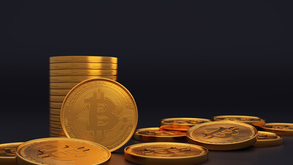 bitcoin is a highly demanding cryptocurrency 3D Illustration