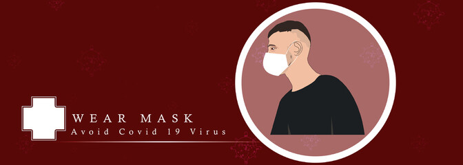 2d illustration were mask concept