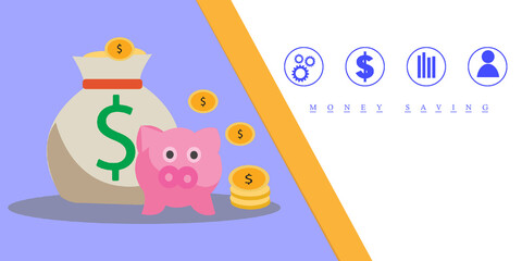 2d illustration money saving concept
