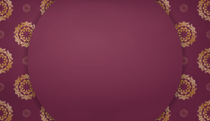 Burgundy banner with abstract gold pattern and place under your logo or text