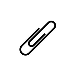 Paper clip icon. Raster sign. Isolated symbol on white background.