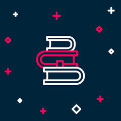 Line Book icon isolated on blue background. Colorful outline concept. Vector