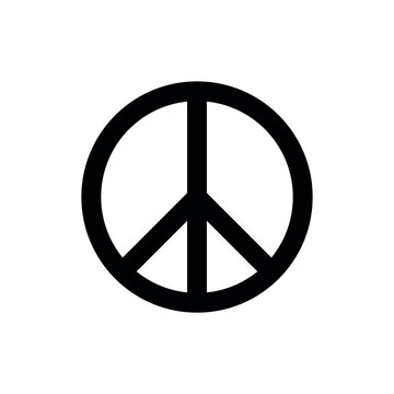 Peace sign, peace symbol, peace pictogram isolated on white background. International symbol of the antiwar movement of the disarmament of the world, vector.