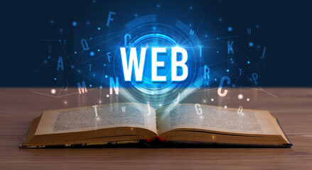 Technology abbreviation coming out from an open book