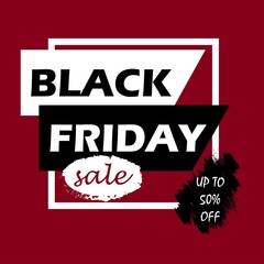black friday sales promo with dark red background