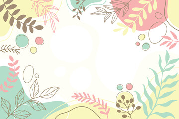 Fototapeta na wymiar Design banner frame flower Spring background with beautiful. flower background for design. Colorful background with tropical plants. Place for your text. 