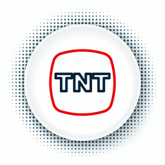 Line Detonate dynamite bomb stick icon isolated on white background. Time bomb - explosion danger concept. Colorful outline concept. Vector