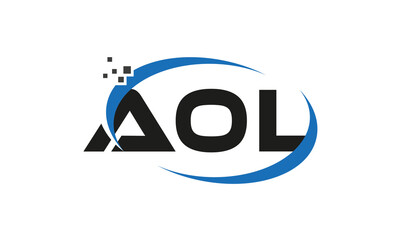 dots or points letter AOL technology logo designs concept vector Template Element	