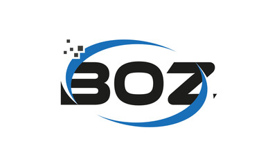 dots or points letter BOZ technology logo designs concept vector Template Element	