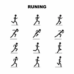 running icon, running operator 12 icon, isolated background, vector