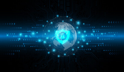 Data protection privacy.Cyber security network.Digital security.security guard. Touch the future. Futuristic fingerprint.	