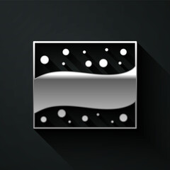 Silver Gold mine icon isolated on black background. Long shadow style. Vector