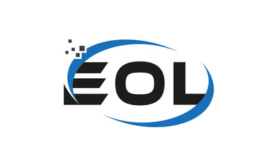 dots or points letter EOL technology logo designs concept vector Template Element	