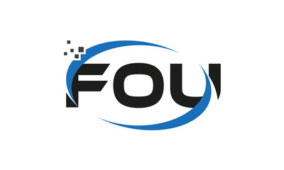 dots or points letter FOU technology logo designs concept vector Template Element	