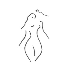 silhouette of a woman line art illustration 