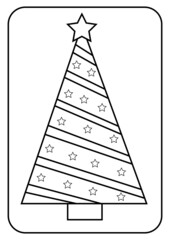 Christmas Tree Coloring Pages Illustration 