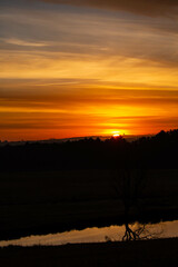 Colorful Wisconsin sunset in November