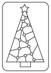 Christmas Tree Coloring Pages Illustration 