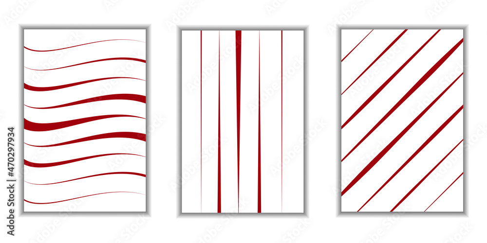 Poster Vector Abstract color red wave and line  white background design element