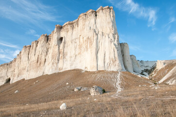 Close-up of White or Ak-Kaya mountain in the evening, eastern Crimea, Russian Federation