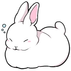 眠るウサギ