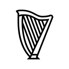 harp symphonic instrument line icon vector. harp symphonic instrument sign. isolated contour symbol black illustration