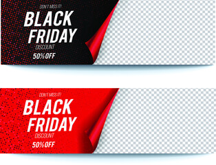 Black Friday sale background with realistic paper Free Vector