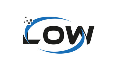 dots or points letter LOW technology logo designs concept vector Template Element	