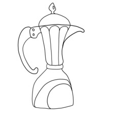 Simple illustration of a coffee maker, isolated on white background.