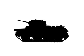 Silhouette of a tank