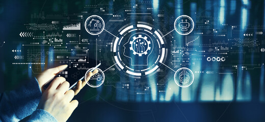 Future technology concept with person using a smartphone