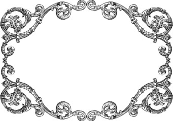 Decorative vintage frame from sketches ornate design elements in baroque style