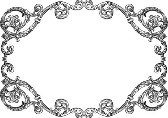 Decorative vintage frame from sketches ornate design elements in baroque style