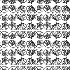 Seamless background from drawn floral vintage design elements