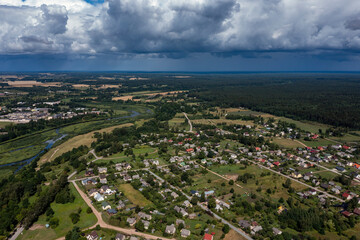 Kuldiga city and Venta river in western Latvia.