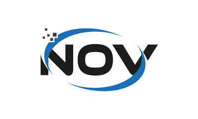 dots or points letter NOV technology logo designs concept vector Template Element	