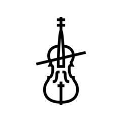 cello orchestra music instrument line icon vector. cello orchestra music instrument sign. isolated contour symbol black illustration