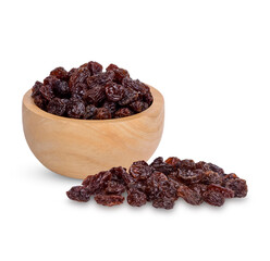 Dried raisins isolated on white background