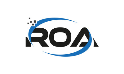 dots or points letter ROA technology logo designs concept vector Template Element	