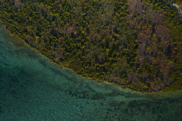 Tropical island of Zanzibar, Tanzania. Coastline, ocean and boats. Amazing nature and beautiful views