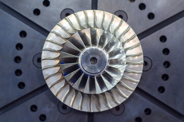 Close-up of typical centrifugal impeller