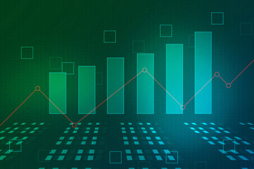 2d rendering Stock market online business concept. business Graph 

