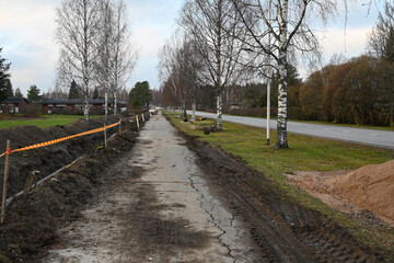 ditch next to street