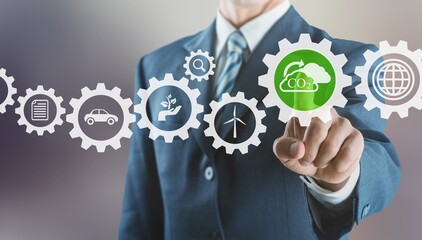 Reduce CO2 emissions and carbon footprint to limit global warming and climate change. Hand