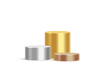 Podium for gold, silver and bronze winners, 3d stage pedestal