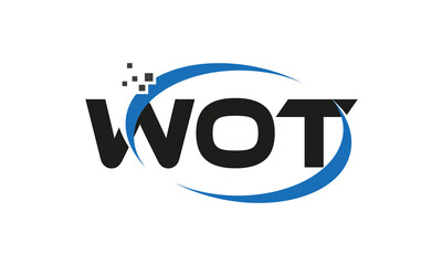 dots or points letter WOT technology logo designs concept vector Template Element	