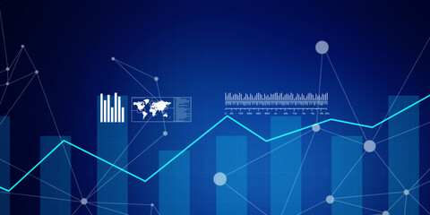 2d rendering Stock market online business concept. business Graph 