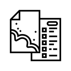 litmus paper with image line icon vector. litmus paper with image sign. isolated contour symbol black illustration