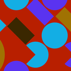 abstract geometric colorful blue and orange bright triangle shape luxury pattern with mosaic surface geometric on dark red.